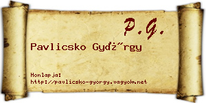 Pavlicsko György névjegykártya